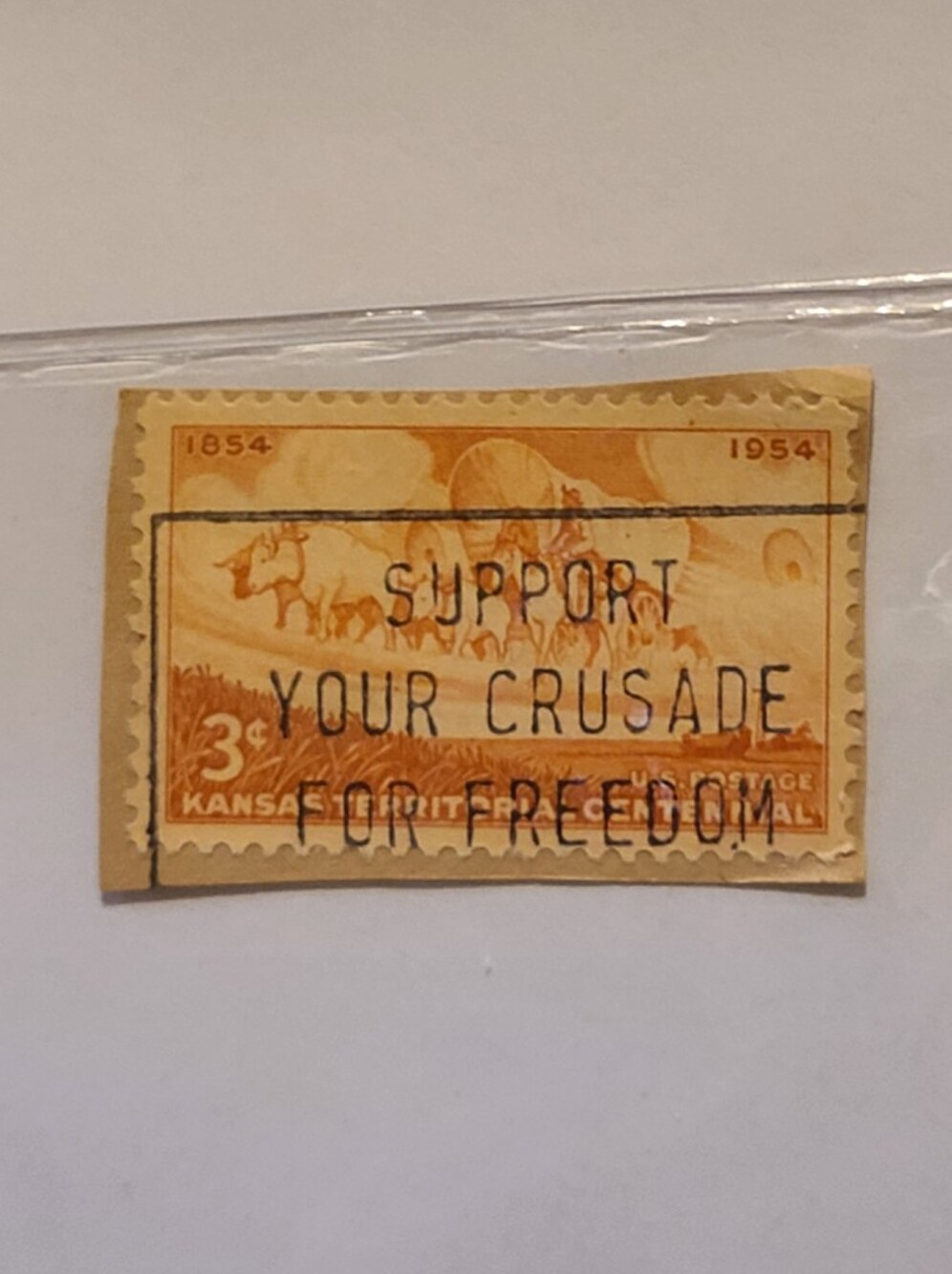 Antique Orange and Cream Home Design Stamp Collectible 3 Cent Stamp Very Old